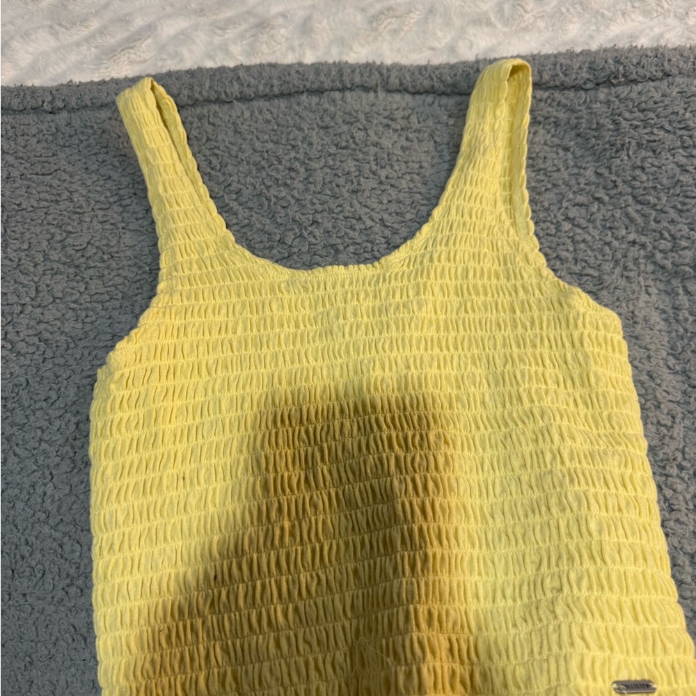 Hollister Yellow Smocked Tank Top